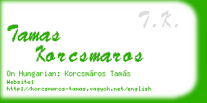 tamas korcsmaros business card